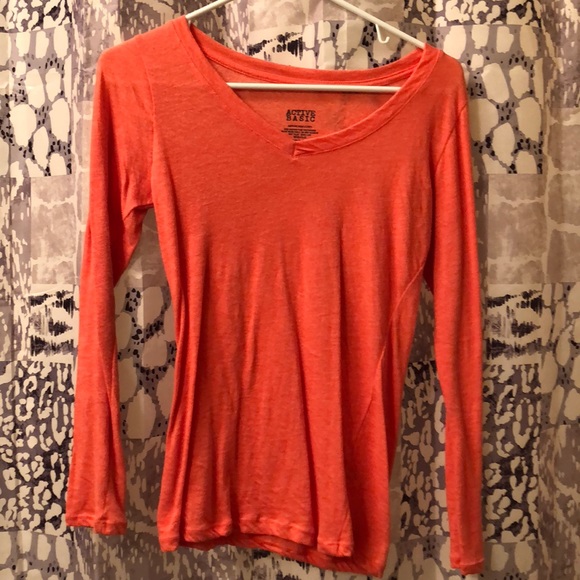 Peach/orange long sleeve comfort tee - Picture 1 of 2